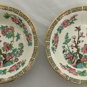 Antique John Maddock & Sons Indian Tree Bowls Set of 2 Royal Vitreous England